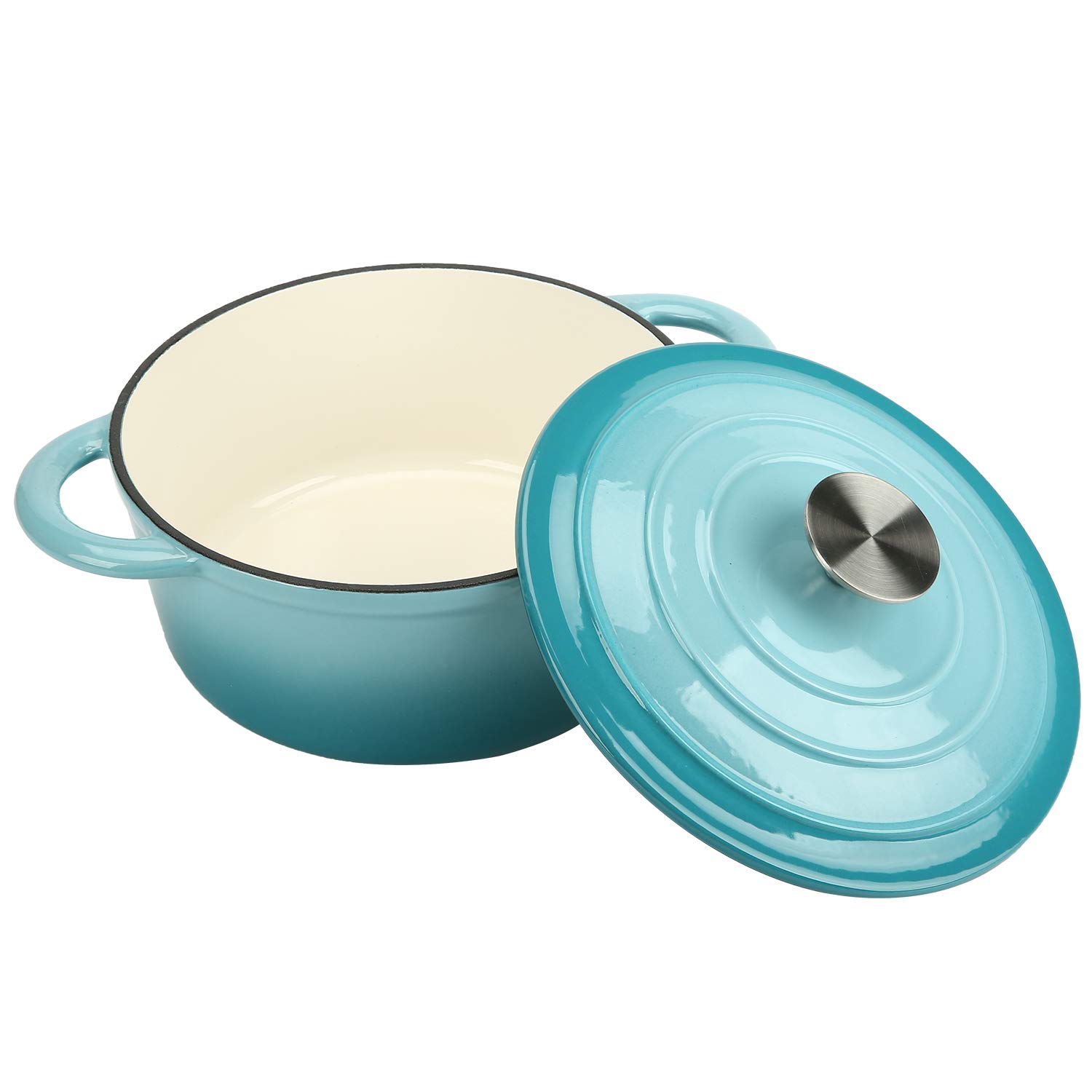 Dutch Oven Enamel - 26 センチメートルエナメル鋳鉄ダッチオーブンベーキングブレイザー調理 4.5L 鍋ヘビー煮込みポットキャセロール皿鋳鉄ポット