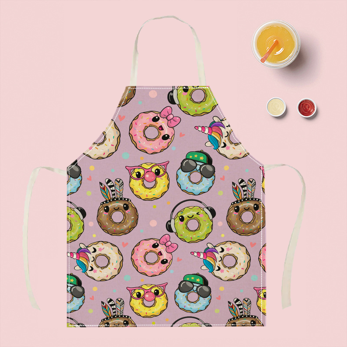 Home Cooking Ideas - 1pc かわいい漫画ドーナツエプロン面白いキッチンベーキングクッキングシェフエプロン女性男性子供用ノベルティギフトアイデアホームレストラン