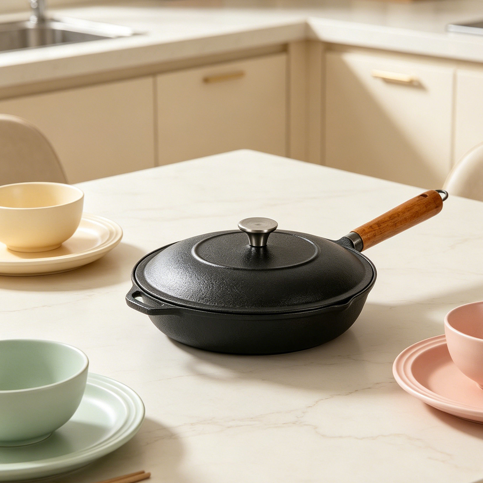 Dutch Oven Enamel - 4個入り鉄製鍋蓋ノブ、エナメル加工鋳鉄ダッチオーブン用ユニバーサル交換品、ステンレス製調理器具蓋ハンドル