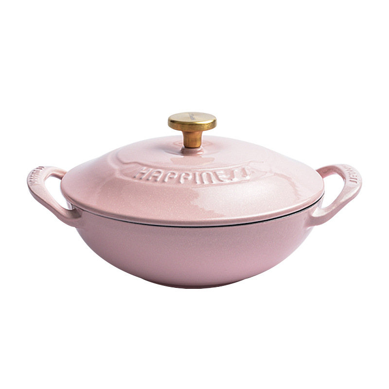 Dutch Oven Enamel - Enamelcast ron cookware、dutchオーブン、シーフードシチューポット、焦げ付き防止エナメルポット、すべてのヒートソース用のキャセロール皿、21cm