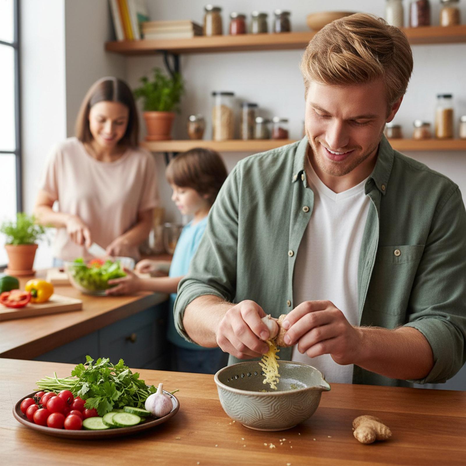 Home Cooking Meal - ニンニクプレートセラミックミンサーボウルブラシ付き生姜おろし金プレート調理用屋外食事の準備ホームキャンプキッチンソース