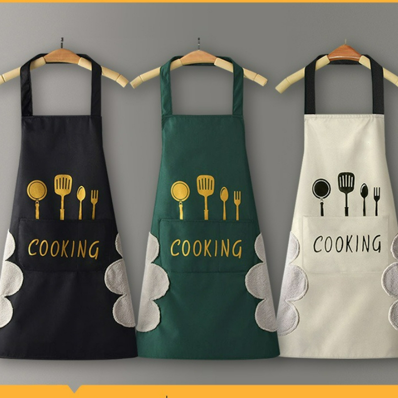 Home Cooking Oil Making Machine - カスタムロゴ入りPVCキッチンエプロン、防水・防油、家庭料理用ウエストエプロン、お手入れ簡単、洗濯機洗い可能