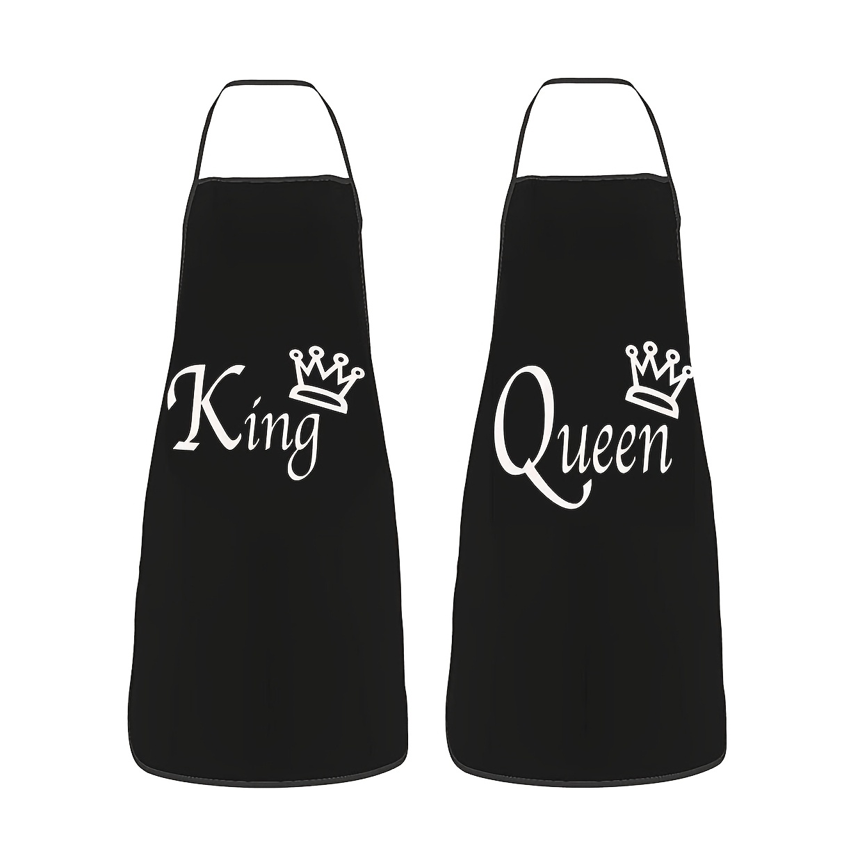 Home Cooking Queen - カップルのためのキングとクイーンのキッチンエプロン、バレンタインデーの料理、ホームアクセサリー、ロマンチックなギフト、男性と女性