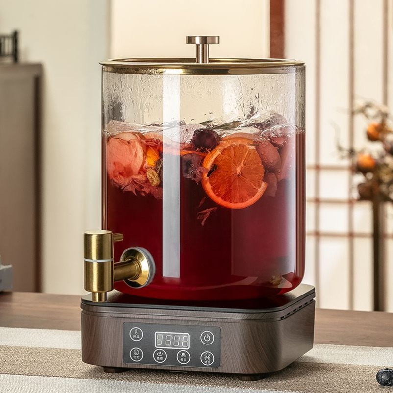 Home Cooking Set - 耐熱ガラス製マルルドワインポットセット 大容量 家庭用ホットワイン調理バケツキット 冬用
