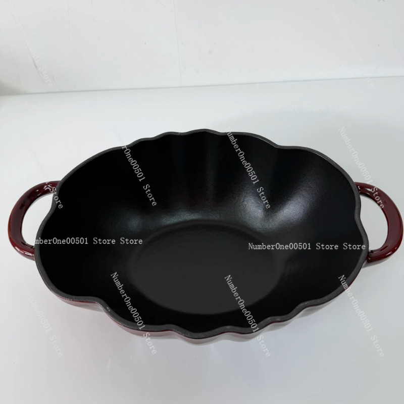 Dutch Oven Enamel - トマトパンプキン鋳鉄エナメル鍋オーバルダッチオーブン、魚粥、肉の煮込みに最適、コンロ対応