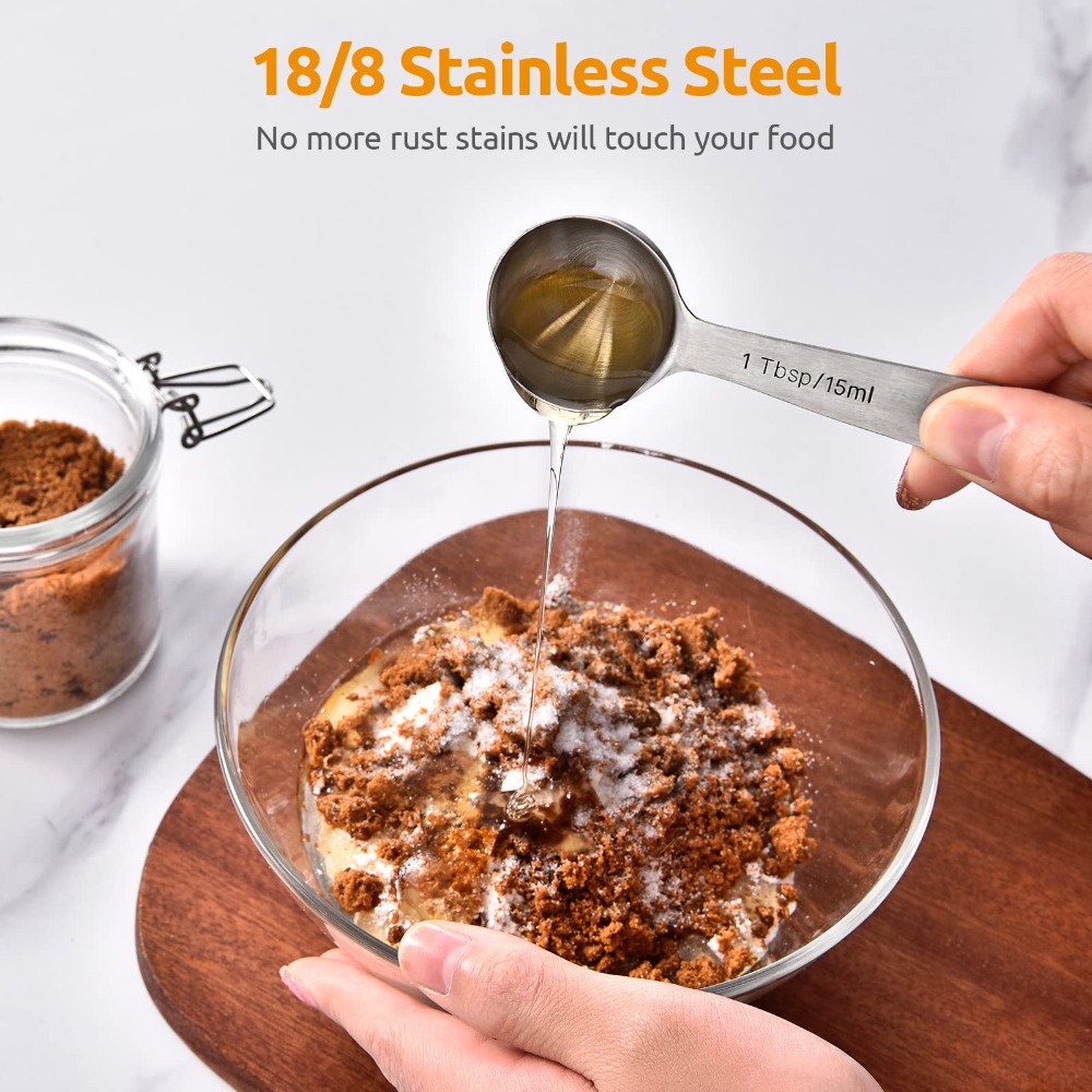 6個/セット 食品グレードのステンレス製計量スプーン、傷つき - Home Cooking Set のレビューと価格