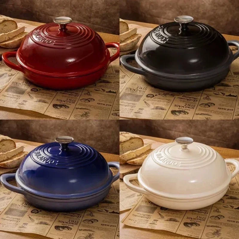 ふた付きエナメル鋳鉄パン、赤いパンオーブン、サワードウベーキ - Dutch Oven Enamel のレビューと価格