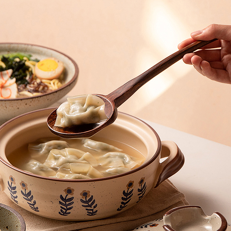 長い柄の木製スプーン日本のキッチンラーメン調理食器スープティ - Home Cooking In Japanese のレビューと価格