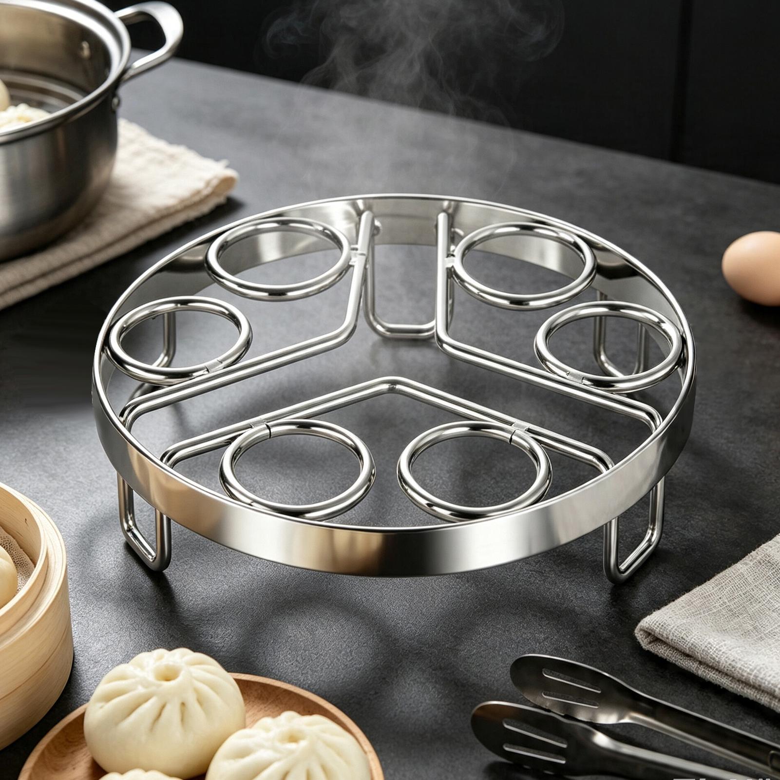 卵蒸し器ラック ステンレス製 卵調理ホルダー 蒸し器三つ足ス - Home Cooking Meal のレビューと価格