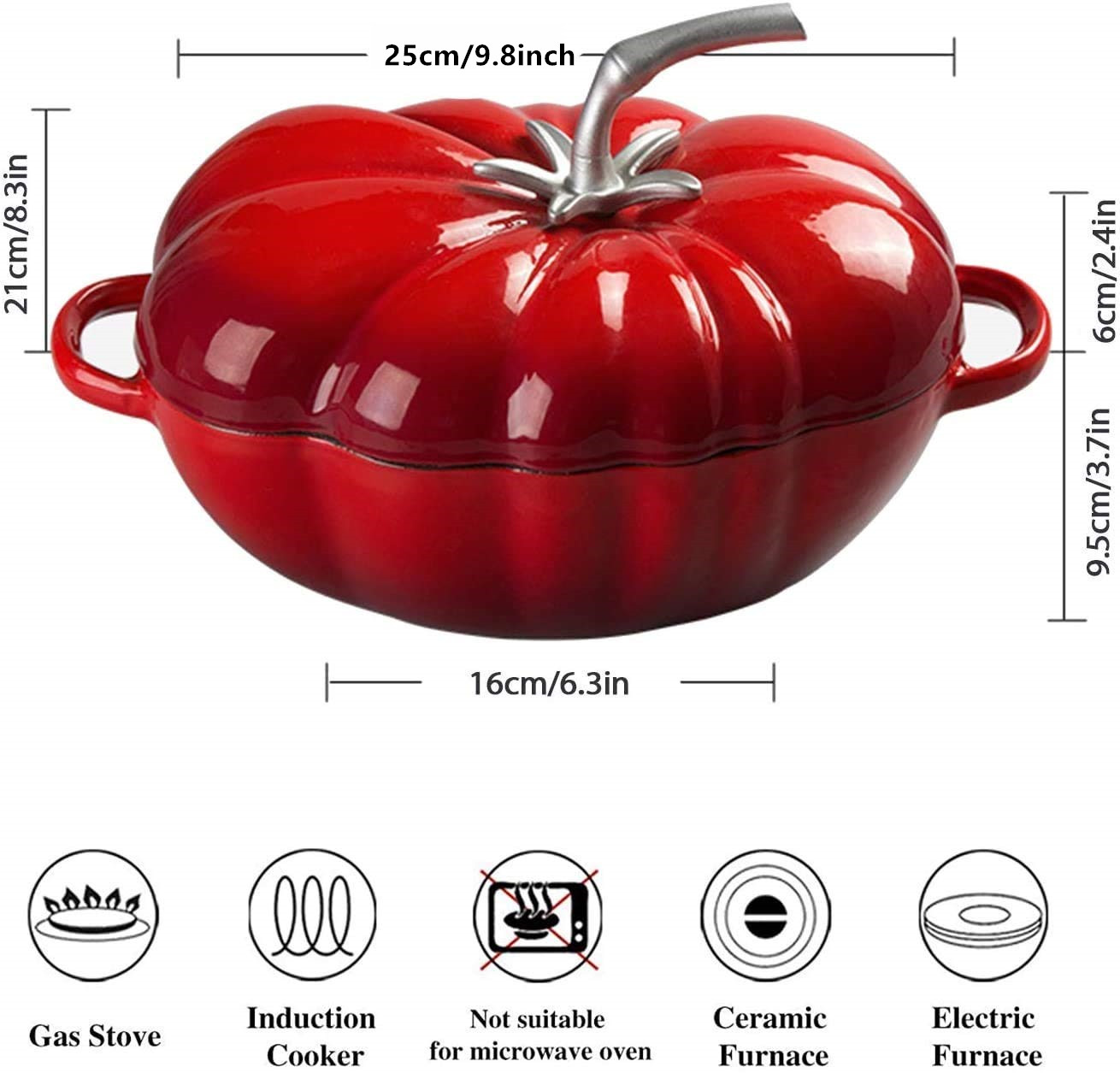 25cm トマトエナメル鋳鉄ダッチオーブン 2.9L キャセ - Dutch Oven Enamel のレビューと価格