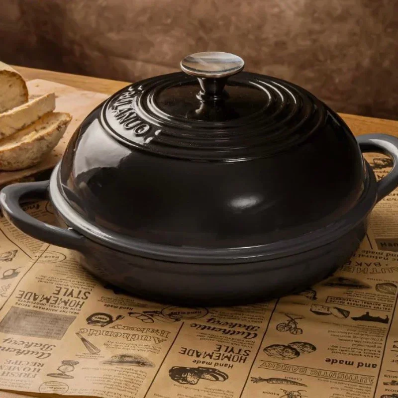 11インチの赤いエナメル鋳鉄製パン型（蓋付き）サワードウパン - Dutch Oven Enamel のレビューと価格