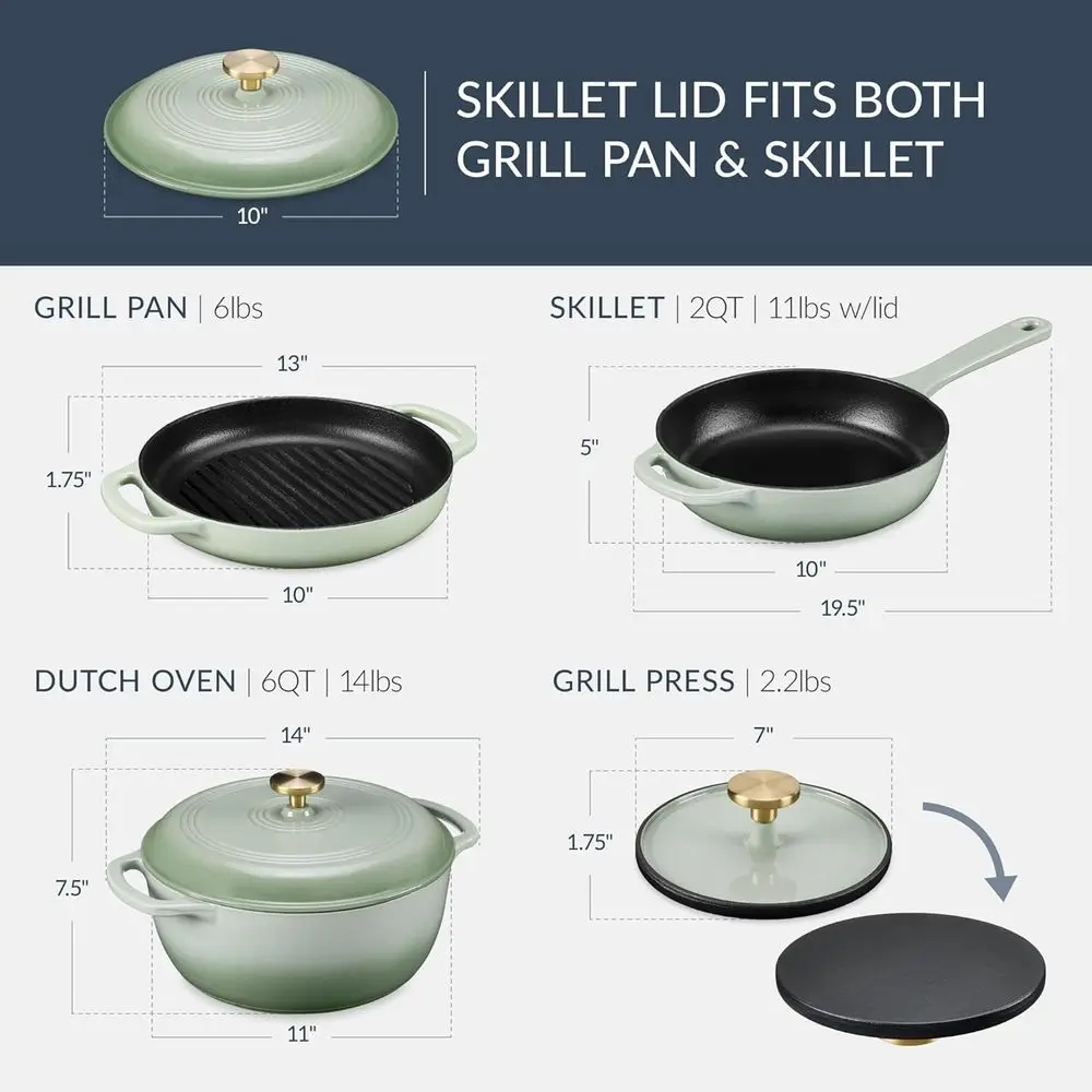 調理器具セット：2クォートの蓋付きノンスティックフライパン、 - Dutch Oven Enamel のレビューと価格