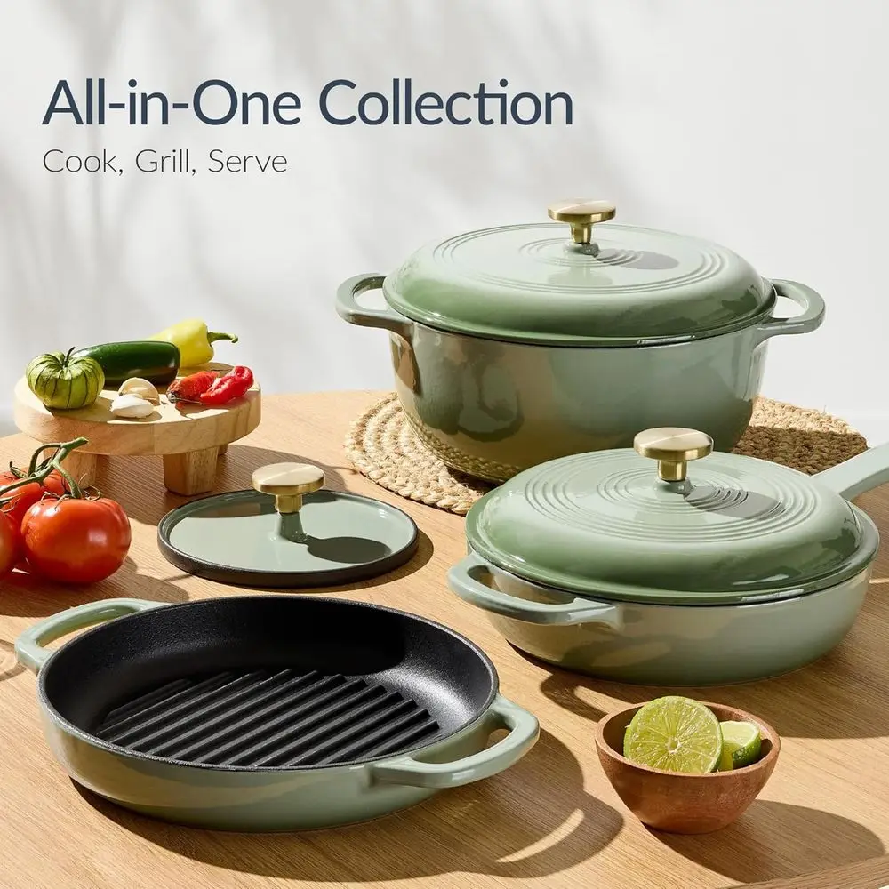 調理器具セット：2クォートの蓋付きノンスティックフライパン、 - Dutch Oven Enamel のレビューと価格