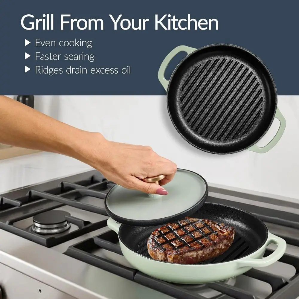 調理器具セット：2クォートの蓋付きノンスティックフライパン、 - Dutch Oven Enamel のレビューと価格