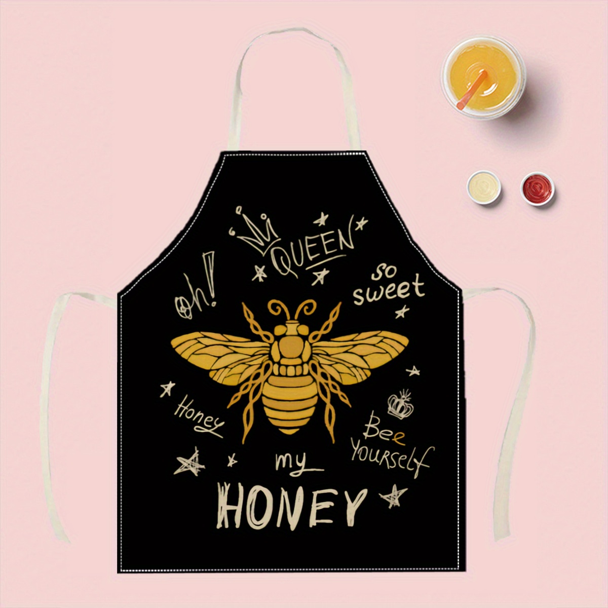 女王蜂ハニーエプロン リネンコットン キッチン調理用 ベーキ - Home Cooking Queen のレビューと価格