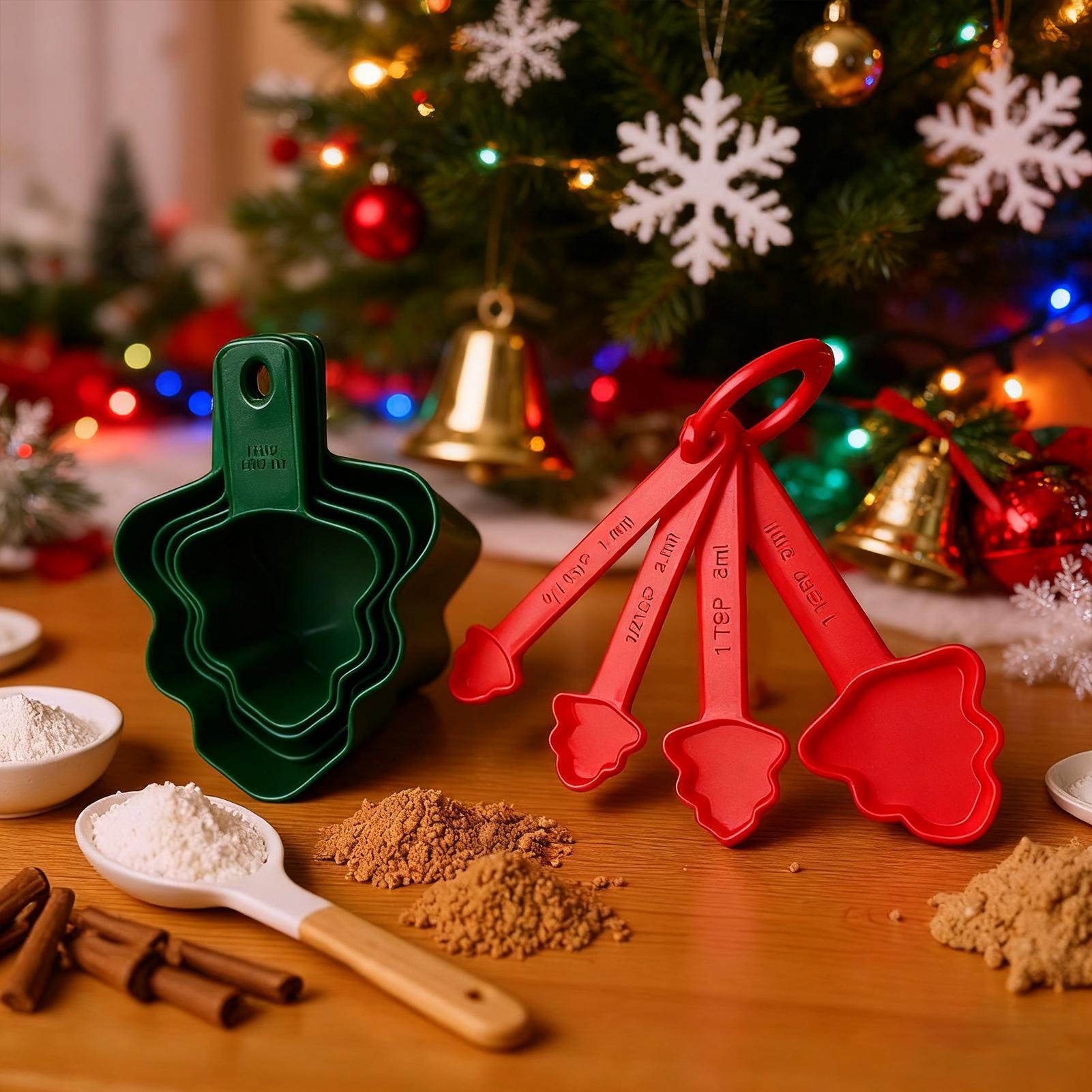 クリスマス計量カップとスプーン8点セット、ベーキングスクープ - Home Cooking Set のレビューと価格