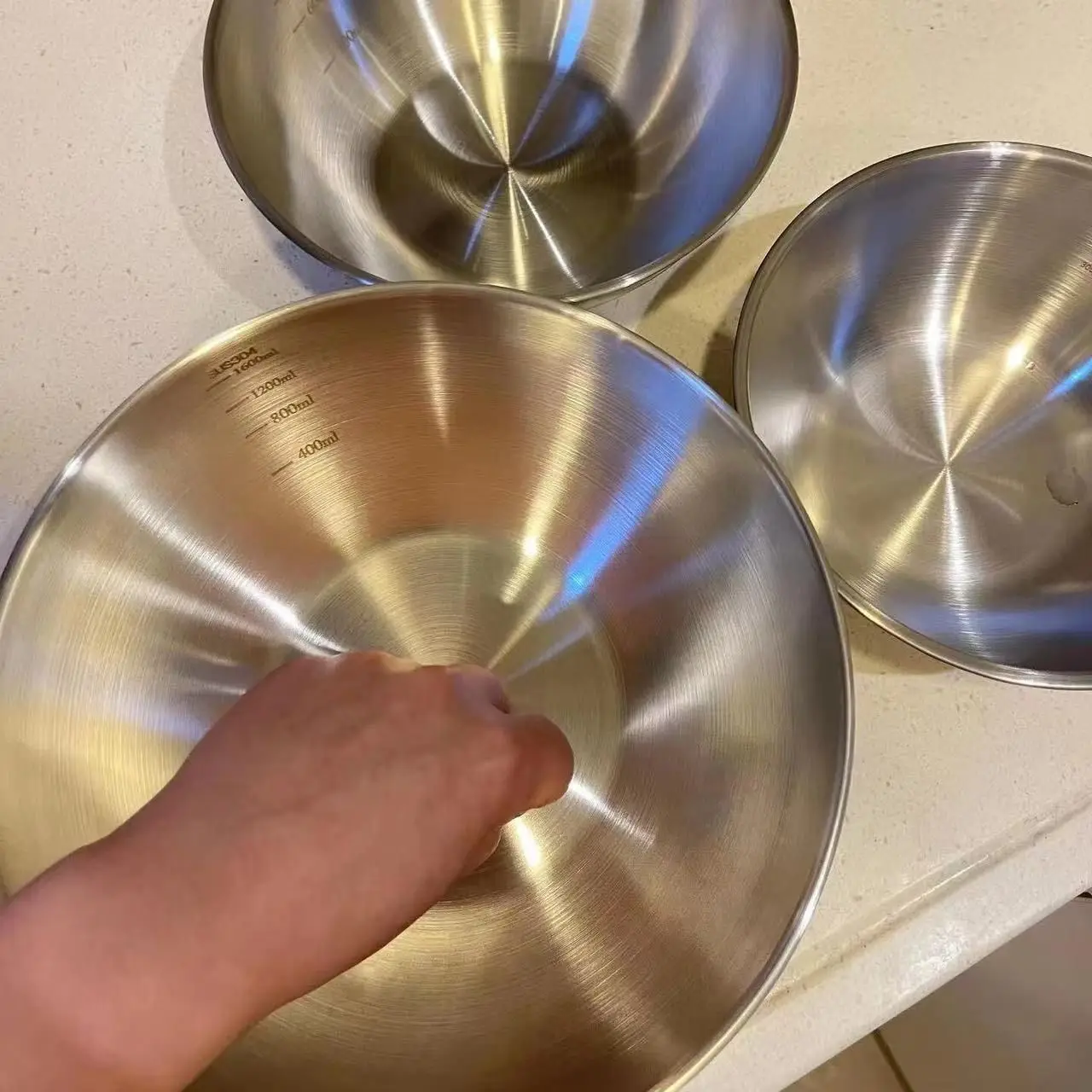 1-3個のステンレス製ボウルセット、目盛り付き、調理・ベーキ - Home Cooking Set のレビューと価格