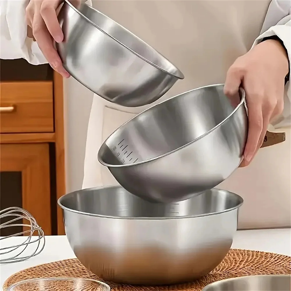 1-3個のステンレス製ボウルセット、目盛り付き、調理・ベーキ - Home Cooking Set のレビューと価格