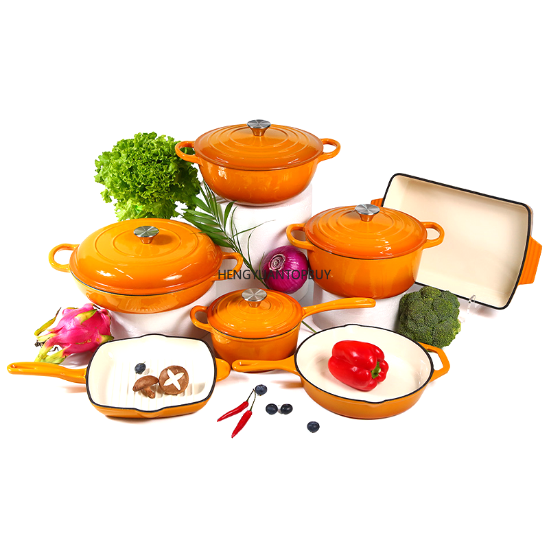 モダンデザインのエナメル鋳鉄製調理器具セット。ダッチオーブン - Dutch Oven Enamel のレビューと価格