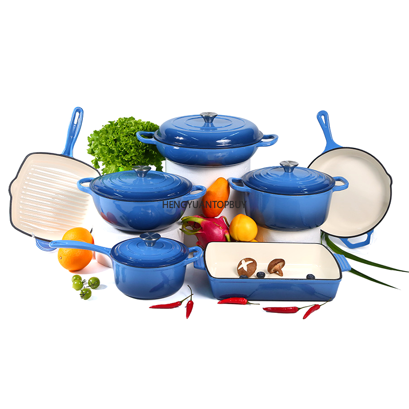モダンデザインのエナメル鋳鉄製調理器具セット。ダッチオーブン - Dutch Oven Enamel のレビューと価格
