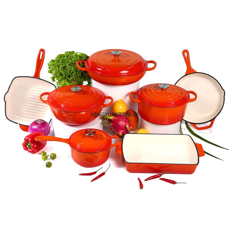 モダンデザインのエナメル鋳鉄製調理器具セット。ダッチオーブン - Dutch Oven Enamel のレビューと価格