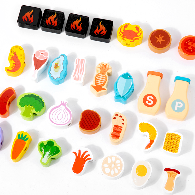 子供用木製模造バーベキューグリルおもちゃ、ごっこ遊び、家庭料 - Home Cooking Cookbook のレビューと価格