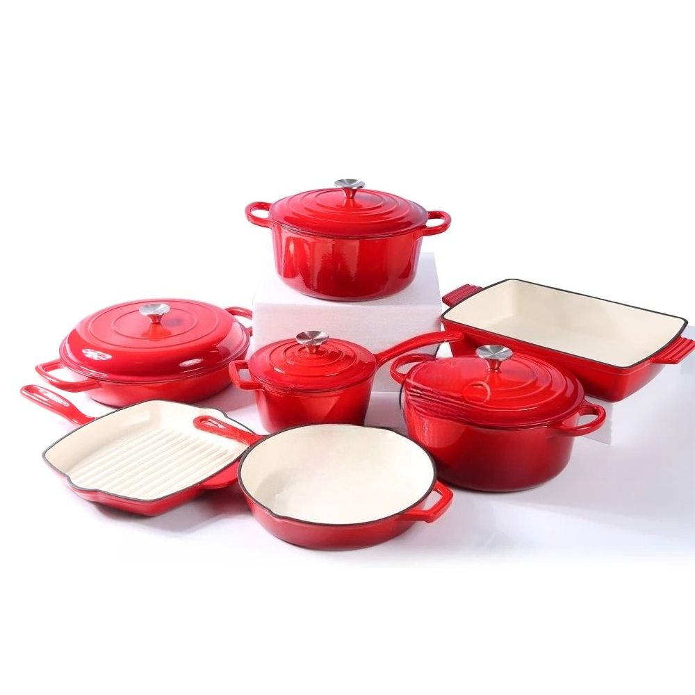エナメル鋳鉄調理器具セット カラーエナメルフライパン キャセ - Dutch Oven Enamel のレビューと価格