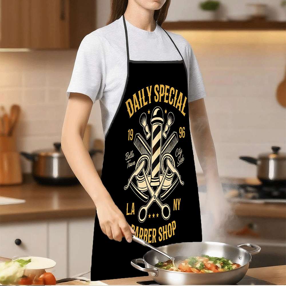 1ピースデイリースペシャルオファー理髪店テーマエプロン、回転 - Home Cooking Ideas のレビューと価格