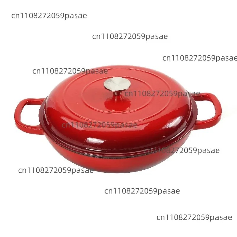 12インチ（30cm）丸型鋳鉄ホーロー浅型キャセロールダッチ - Dutch Oven Enamel のレビューと価格