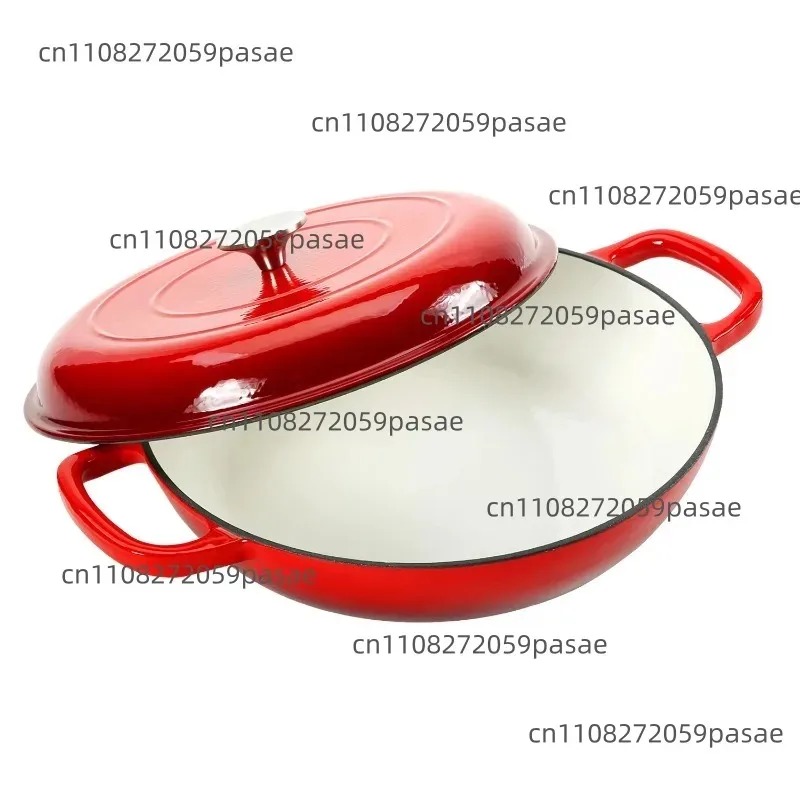 12インチ（30cm）丸型鋳鉄ホーロー浅型キャセロールダッチ - Dutch Oven Enamel のレビューと価格