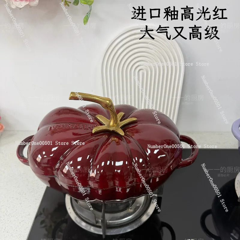 トマトパンプキン鋳鉄エナメル鍋オーバルダッチオーブン、魚粥、 - Dutch Oven Enamel のレビューと価格