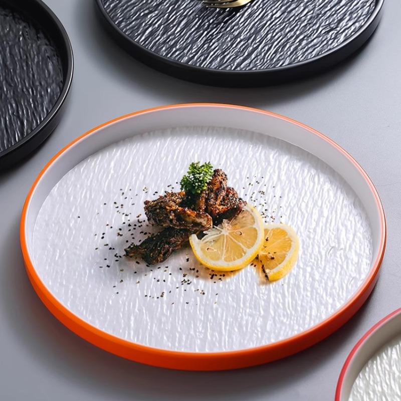 モダンなラウンドストーンメラミンステーキパスタプレート日本の - Home Cooking In Japanese のレビューと価格